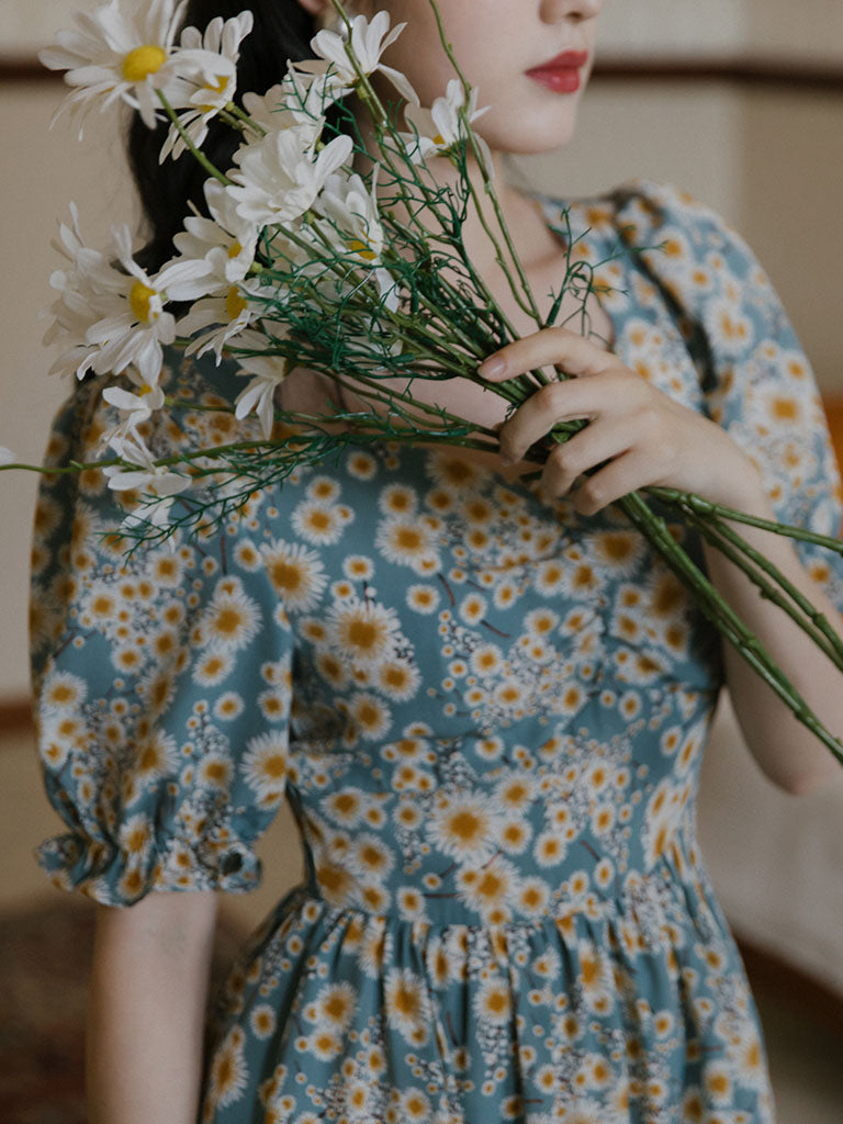 1950S Vintage Daisy Puff Sleeve Fairy Dress – Jolly Vintage