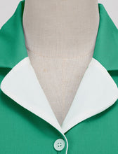 Load image into Gallery viewer, Green Solid Color Turn Down Collar Short Sleeves 1950S Vinatge Shirt Dress