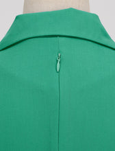 Load image into Gallery viewer, Green Solid Color Turn Down Collar Short Sleeves 1950S Vinatge Shirt Dress