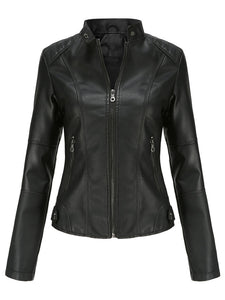 6 Color Long Sleeve PU Leather Motorcycle Jacket