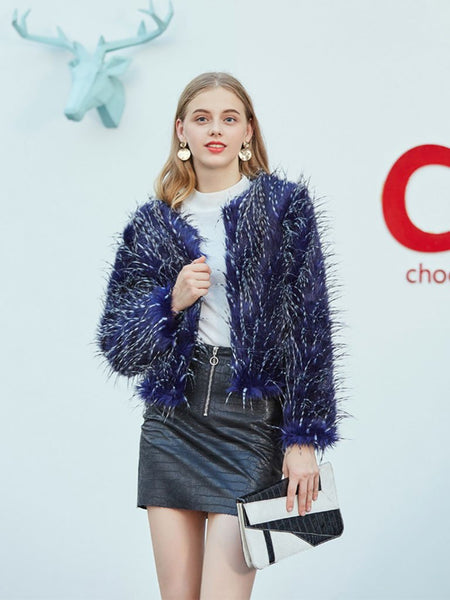 Peacocks faux clearance fur coat