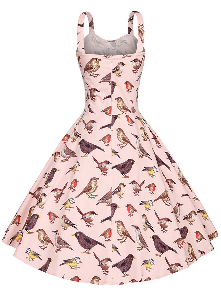 Sweet Birds Printed Cotton 50s Flapper Dress – Jolly Vintage