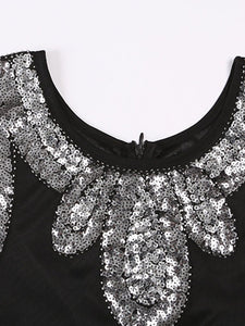 Black 1920S Sequined Fringe Gatsby Flapper Dress – Jolly Vintage