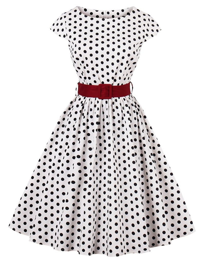 1950s Polka Dot With Belt Vintage Dress – Jolly Vintage