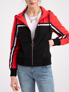 Women's Jacket Street Daily Fall Winter Casual Two tone Stand Collar Jacket