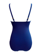 Load image into Gallery viewer, 

Blue 3D Print Strap Backless Retro Style One Piece Swimwear