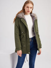 Load image into Gallery viewer, Women&#39;s Parka Coat Street Daily Plush Winter Coat Solid Color Oversized Fur Warm Coat